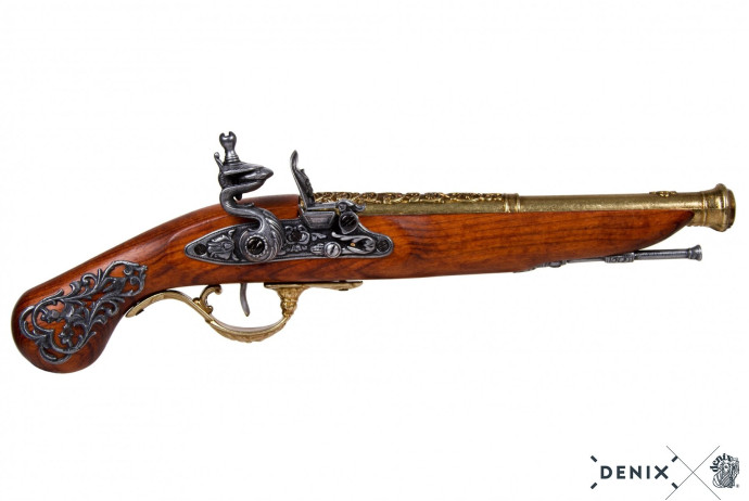 replika pistolet skałkowy na stojaku denix model 1196L+801