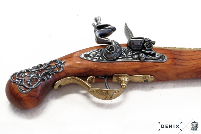 replika pistolet skałkowy na stojaku denix model 1196L+801