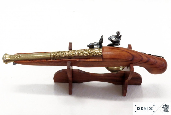 replika pistolet skałkowy na stojaku denix model 1196L+801