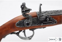 Replika niemiecki pistolet skałkowy w pudełku Denix model 1260G+P01