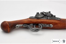 Replika niemiecki pistolet skałkowy w pudełku Denix model 1260G+P02