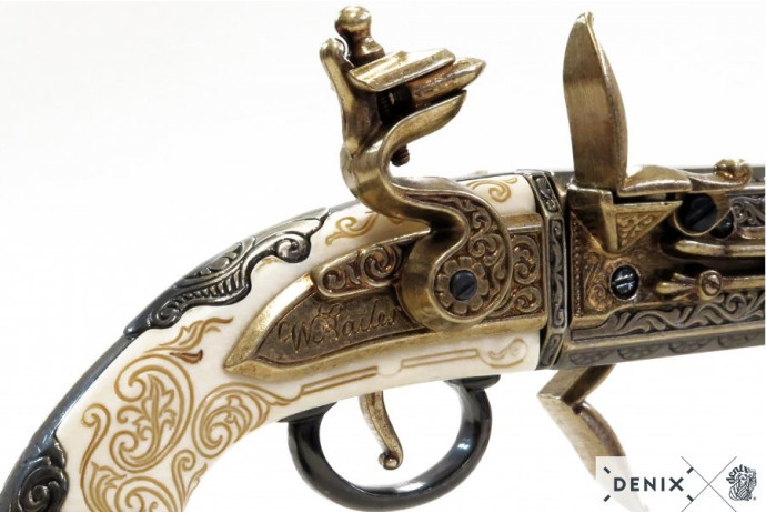 replika angielski pistolet 1750r na stojaku denix model 1264+801