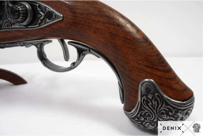 replika leworęczny pistolet skałkowy denix model 1296 G