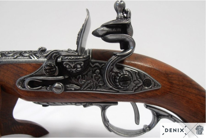 replika leworęczny pistolet skałkowy denix model 1296 G
