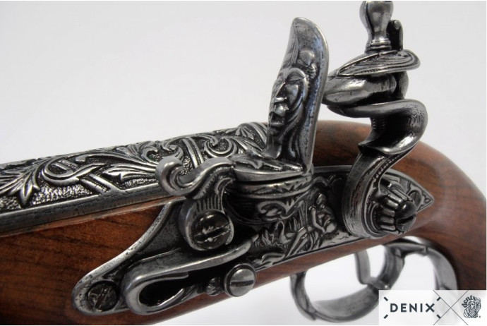 replika leworęczny pistolet skałkowy denix model 1296 G