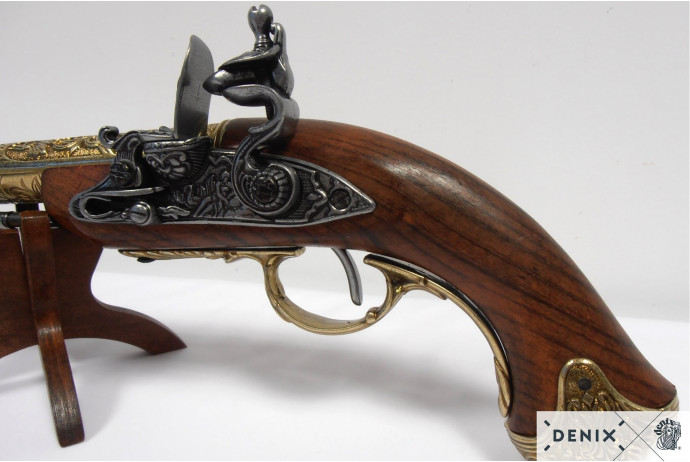 replika pistolet skałkowy na stojaku denix model 1296L+800