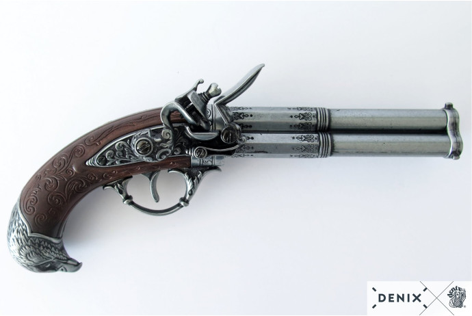 replika trzylufowy francuski pistolet denix model 1306