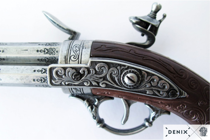replika trzylufowy francuski pistolet denix model 1306