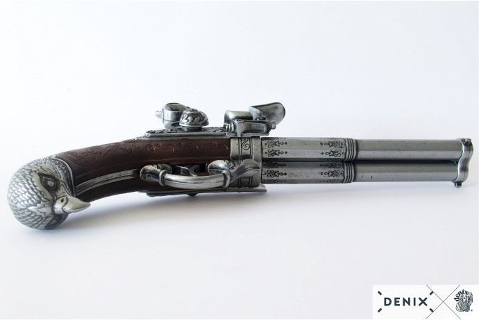 replika trzylufowy francuski pistolet denix model 1306
