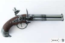 replika trzylufowy pistolet na stojaku denix model 1306+801