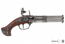 replika dwulufowy pistolet na stojaku denix model 1308+800