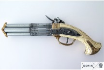 replika czterolufowego pistoletu w pudełku denix model 1310+P01